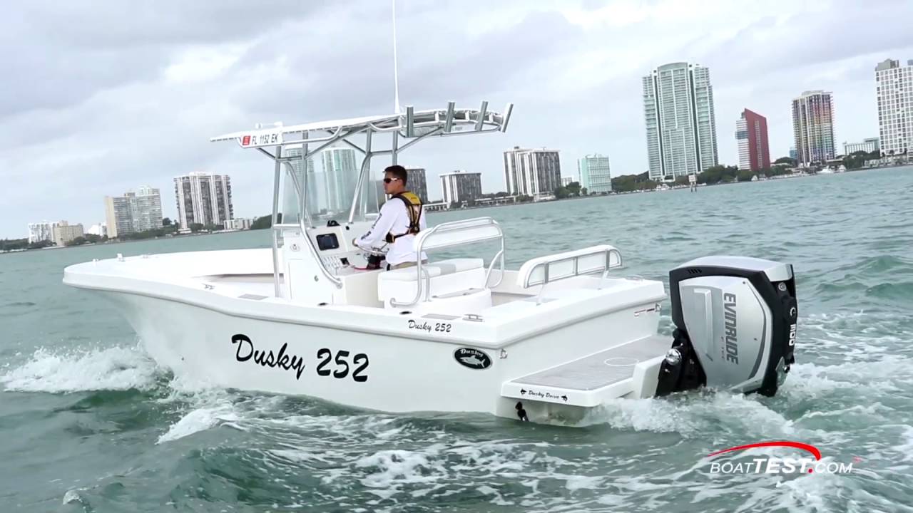 Dusky 252 Open Fisherman (2016-) Test Video - By BoatTEST.com