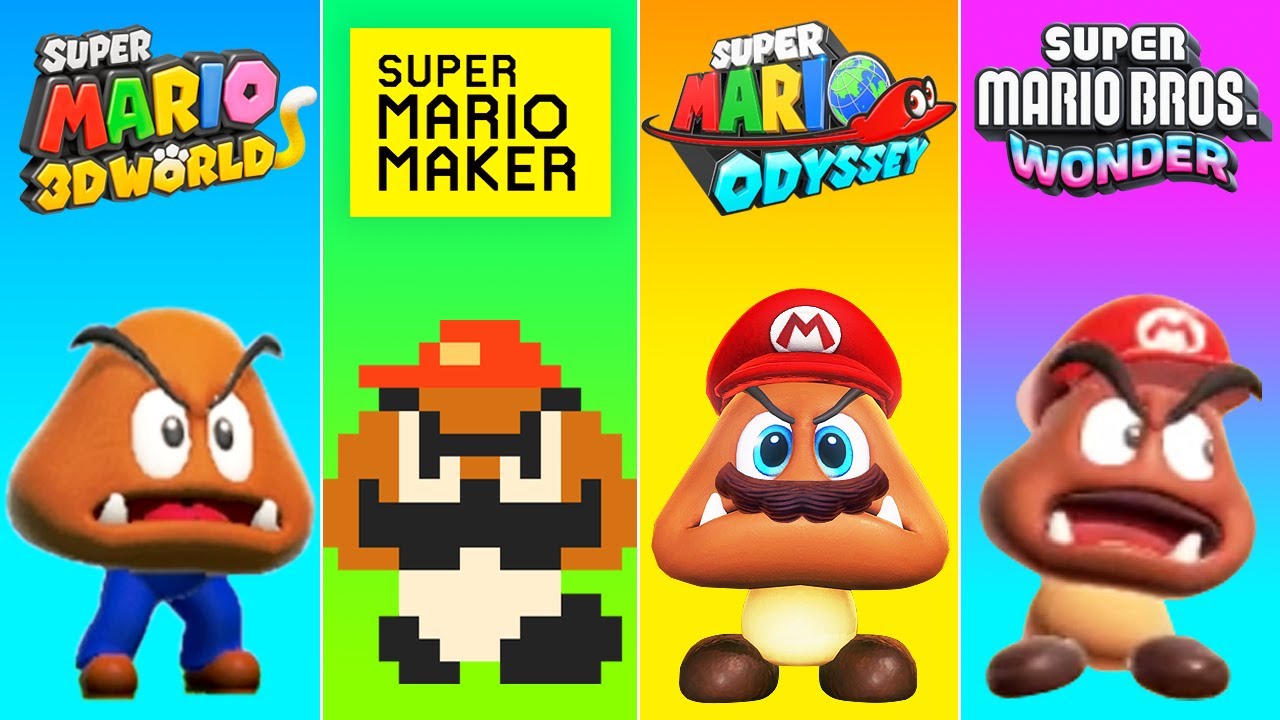 Evolution of Goomba Mario in Super Mario Games (2013-2025)