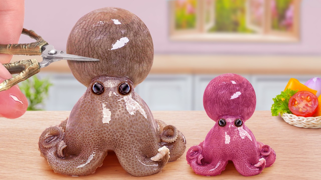 So Delicious Seafood Recipes 🐙 How To Cook Crispy Fried Octopus Tomato Sauce 🍅 Sunny Tiny Food