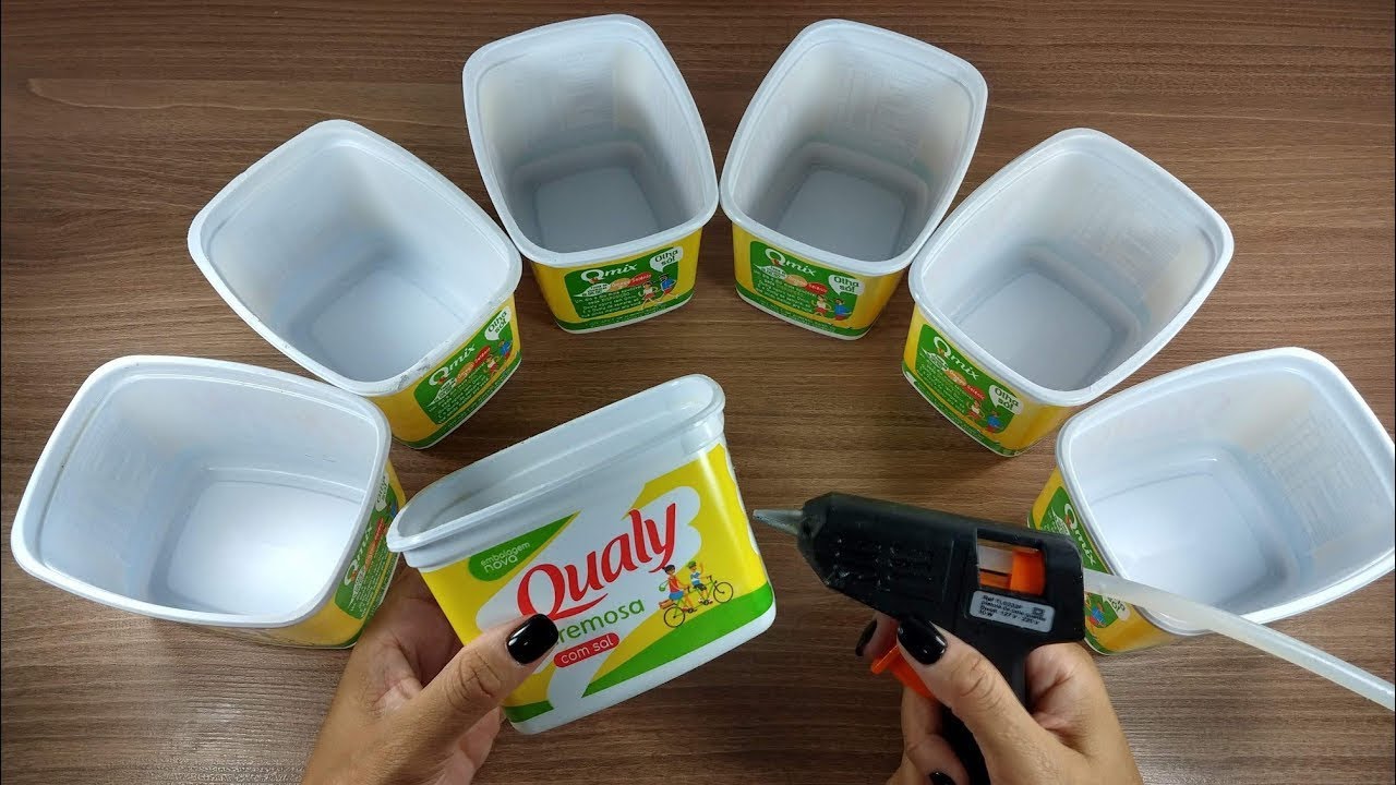 6 IDEIAS INCRÍVEIS COM POTES DE MARGARINA 💖🥰