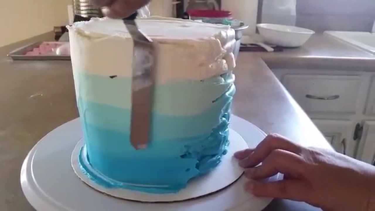 How I frost my Ombre cake