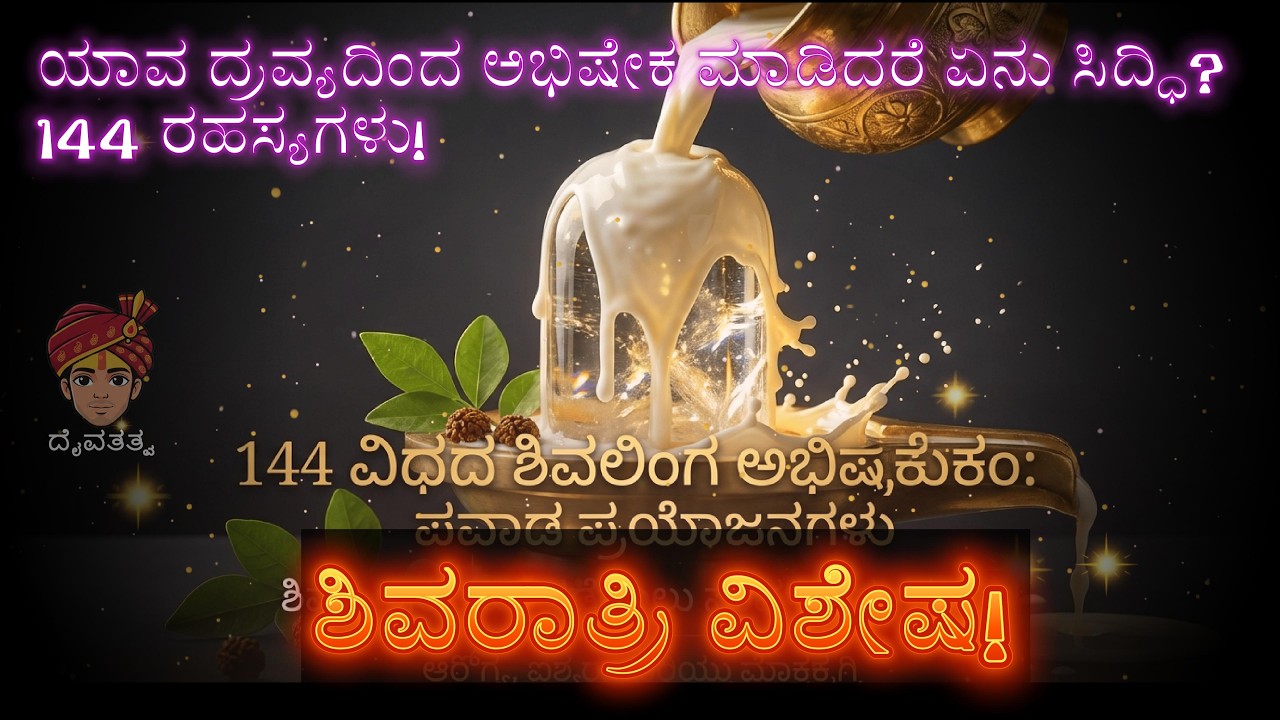 ಯಾವ ದ್ರವ್ಯದಿಂದ ಅಭಿಷೇಕ ಮಾಡಿದರೆ ಏನು ಸಿದ್ಧಿ? 144 ರಹಸ್ಯಗಳು! |  ಶಿವರಾತ್ರಿ ವಿಶೇಷ! | ಧನ, ಆರೋಗ್ಯ, ಜಯ