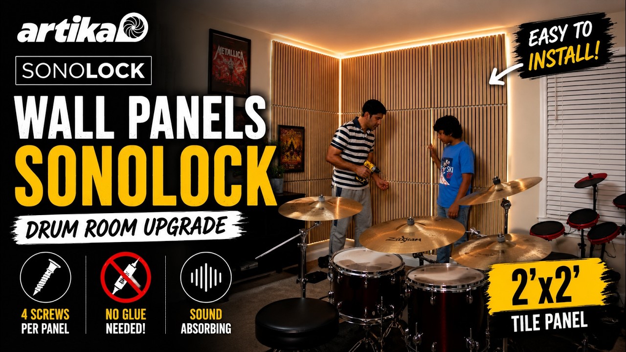 How to install acoustic slat wall panels ~ Artika Sonolok | Transforming a Bedroom into a  Studio!