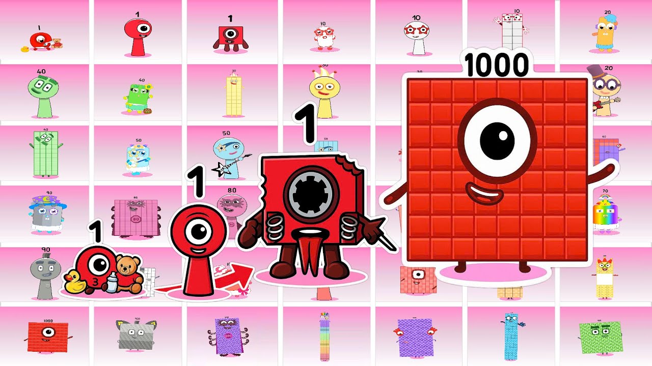 Эволюция персонажей Sprunki из Numberblocks | Малыш → Ребенок → Взрослый (1–1000) | Подборка Incr...