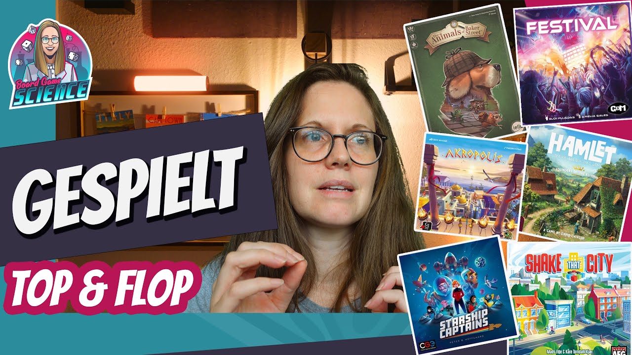 GESPIELT (Festival, Starship Captains, Animals of Baker Street,  Akropolis,...)⭐️ Fazit⭐ Brettspiele