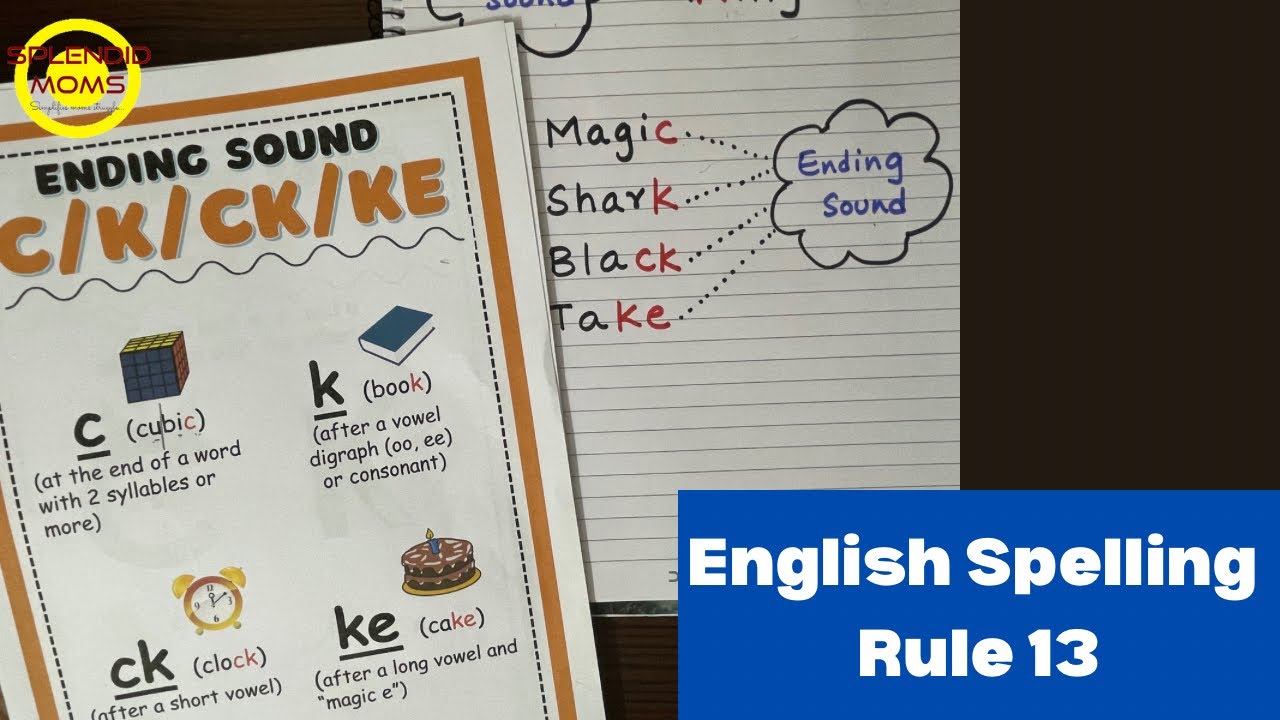 English Spelling Rule 13 || Using C , K, CK , KE Sound end of spellings