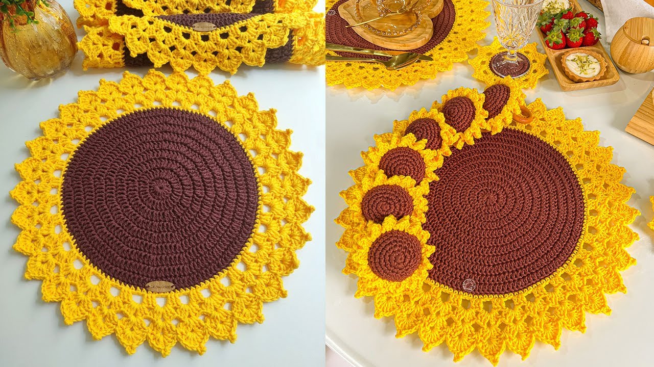 Crochet table mats | কুরুশকাটার টেবিল ম্যাট | কুশিকাটার টেবিল ম্যাট | প্লেট ম্যাট