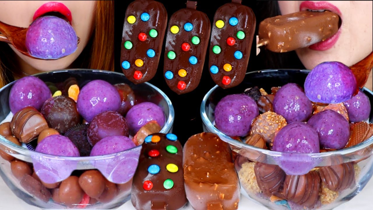 ASMR FAVORITE CEREAL BOWL (MOCHI BALLS, MALTESERS, OREO, FERRERO, KINDER, M&M'S MAGNUM ICE CREAM 먹방
