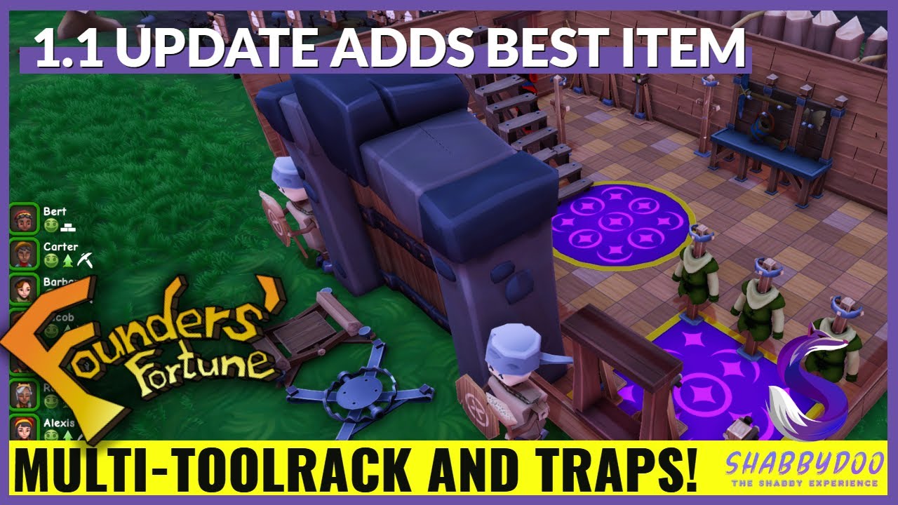 1.1 Update | Large Tool Racks and Traps! Best Update Ever | Founders' Fortune