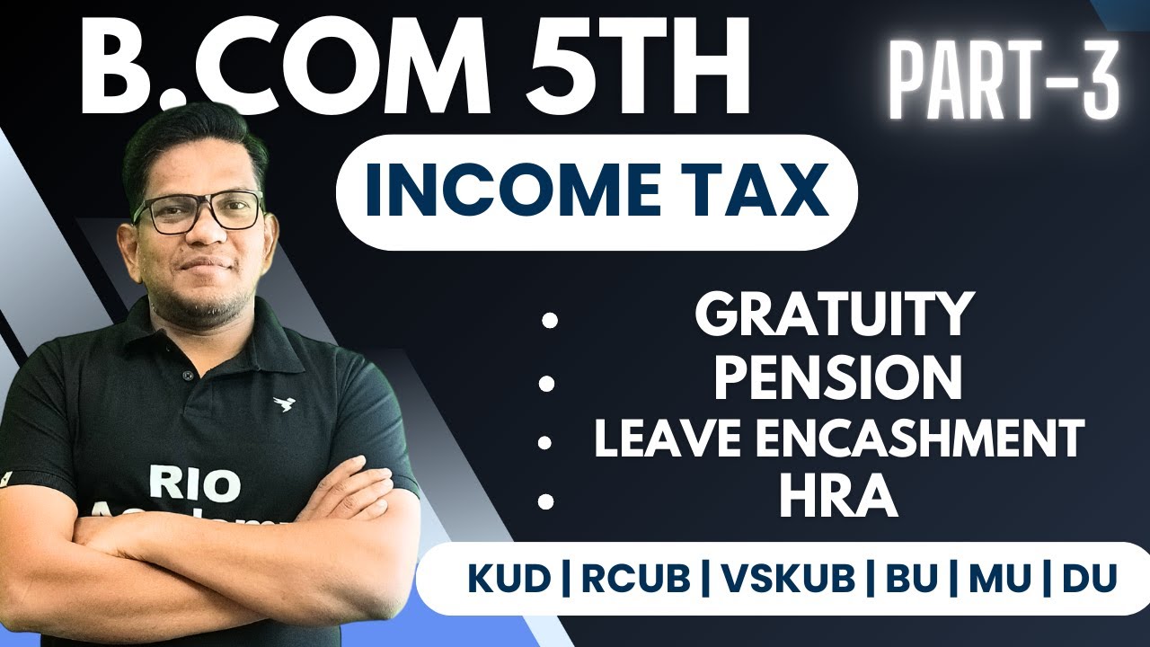 B.com 5th sem | Income Tax | Income from Salary | B.com 3rd year Income tax | Part-3