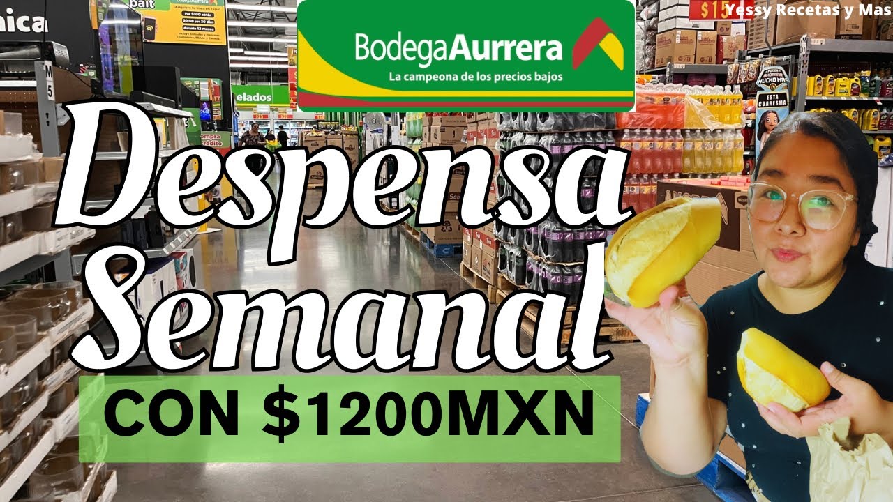 ✅DESPENSA SEMANAL PARA 4| CON $1200 COMPRÉ TODO EN BODEGA AURRERÁ😱🔥 #bodegaaurrera #despensa #fyp