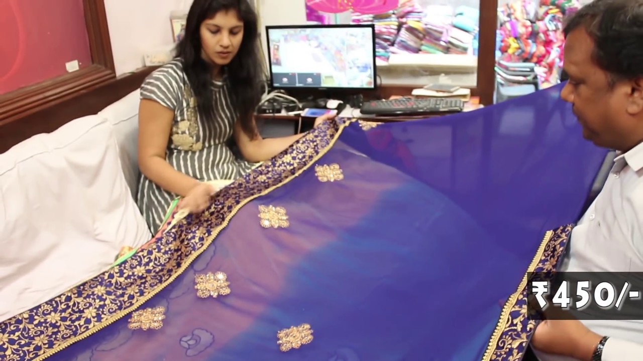 Embroidery Sarees | chandani silk mills | surat sarees wholesale online