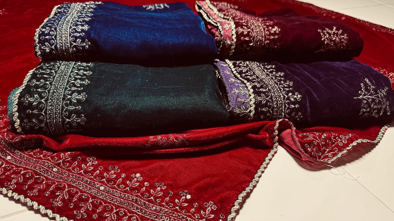Velet Embroidery Shawls || Velvet Shawls Collection || Velvet design
