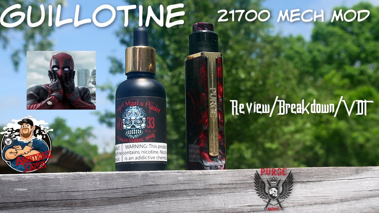 Purge Mods Guillotine 21700 Mech Mod Review/Breakdown/VDT VS Atom