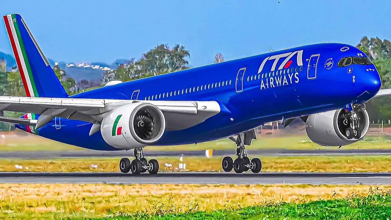 🇮🇹 300 AEROPLANE TAKEOFFS & LANDINGS in 3 HRS ROME Fiumicino Airport Plane Spotting [FCO/LIRF]