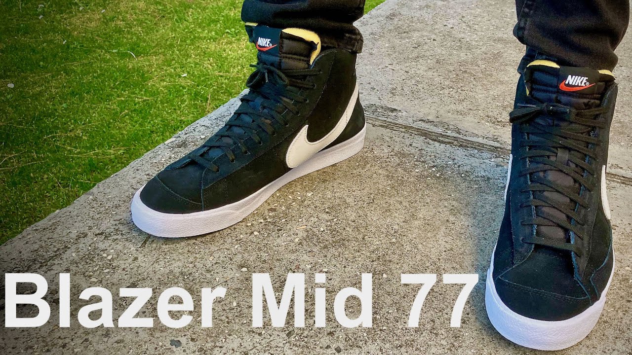 NIKE BLAZER MID 77 SUEDE BLACK UNBOXING AND ON FEET