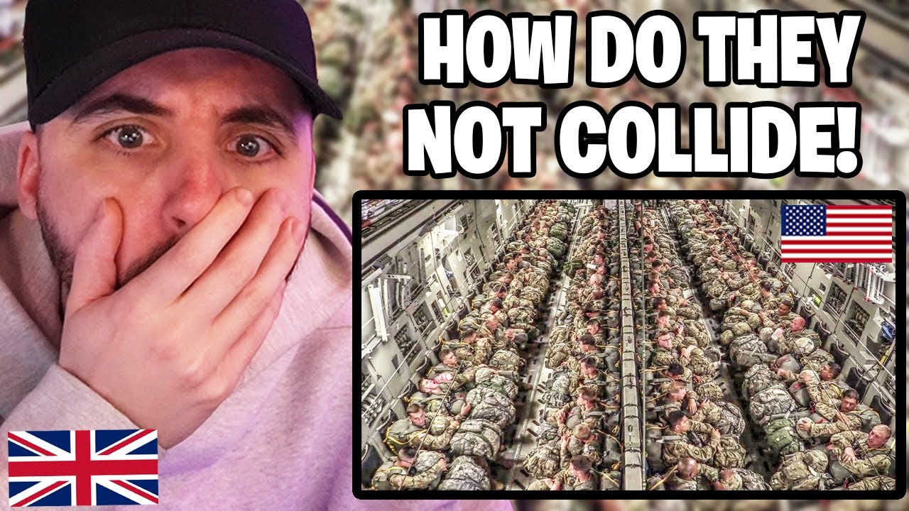 Brit Reacts to Paratroopers Static Line Jump From C-17