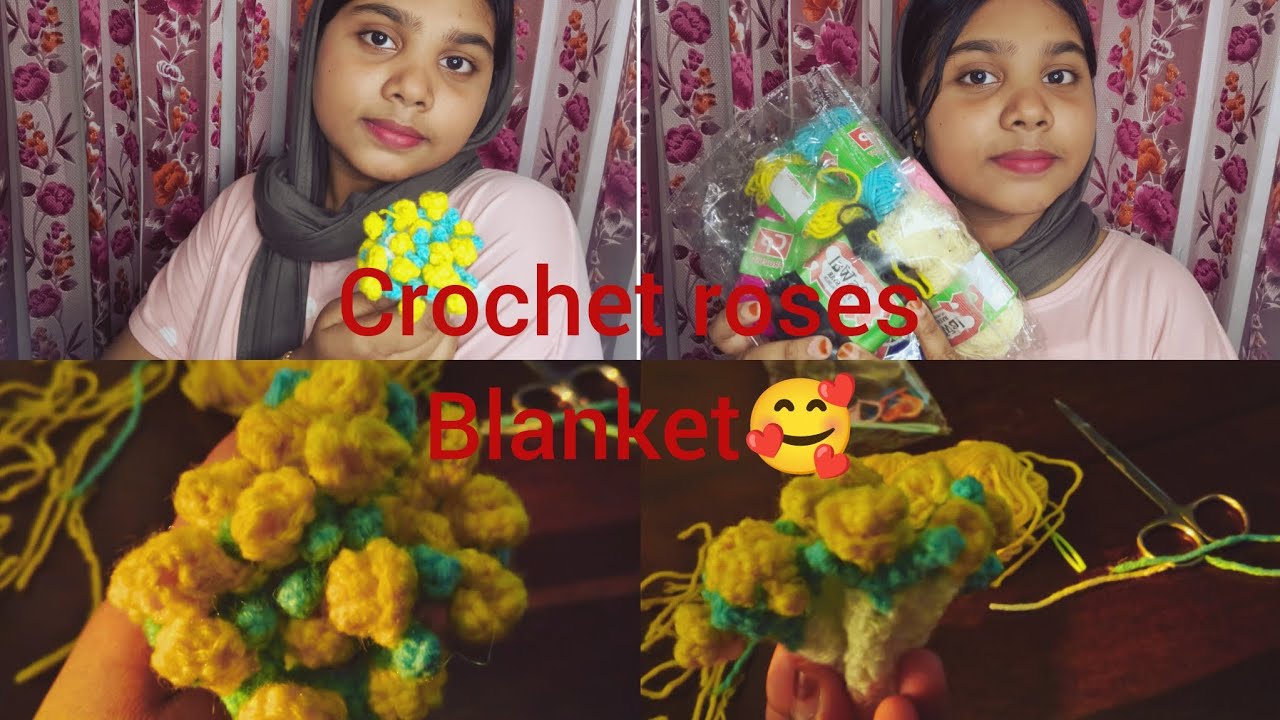 Crochet Rose's bouquet 💐 blanket 🥰 New vlog 🥰🫂💐