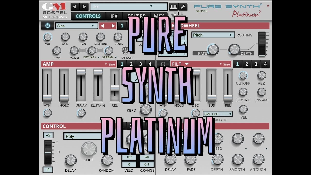 PURE SYNTH PLATINUM от Gospel Musicians - Автономная версия и AUv3 Mega Synth - Демоверсия для iPad