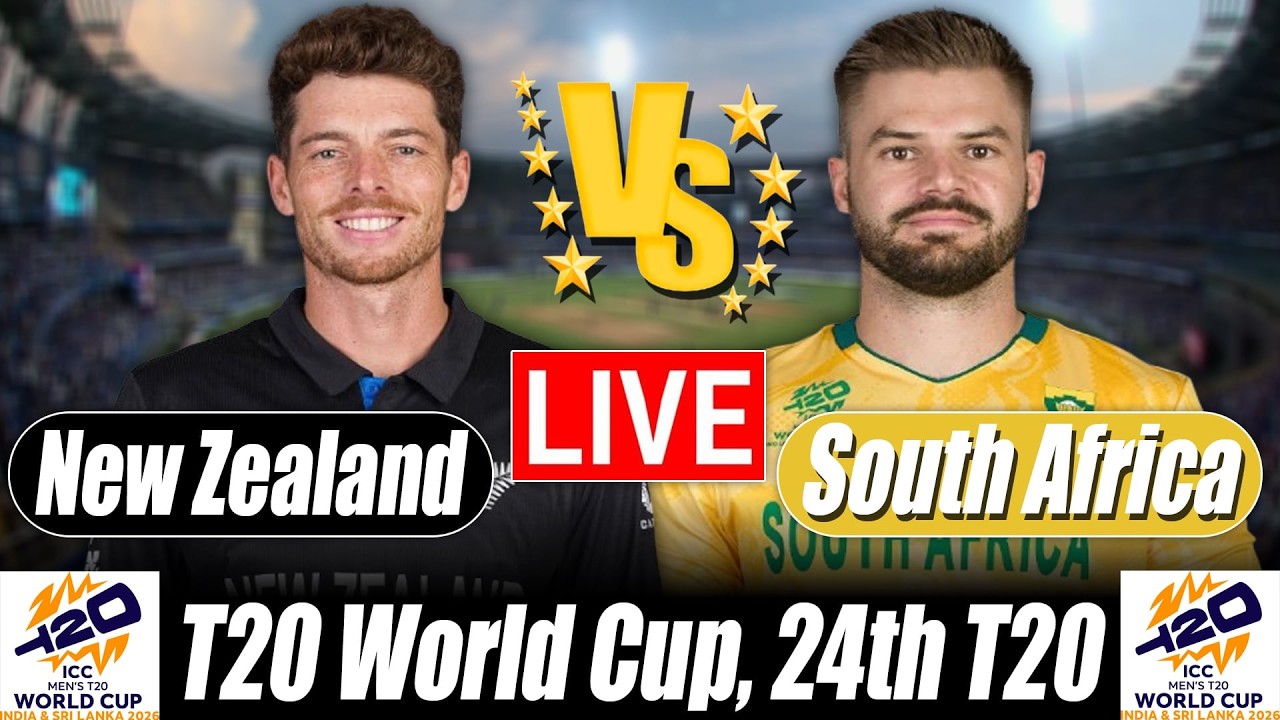 New Zealand vs South Africa live Score | NZ vs SA live Score 24th T20 Commentary |T20 World Cup 2026