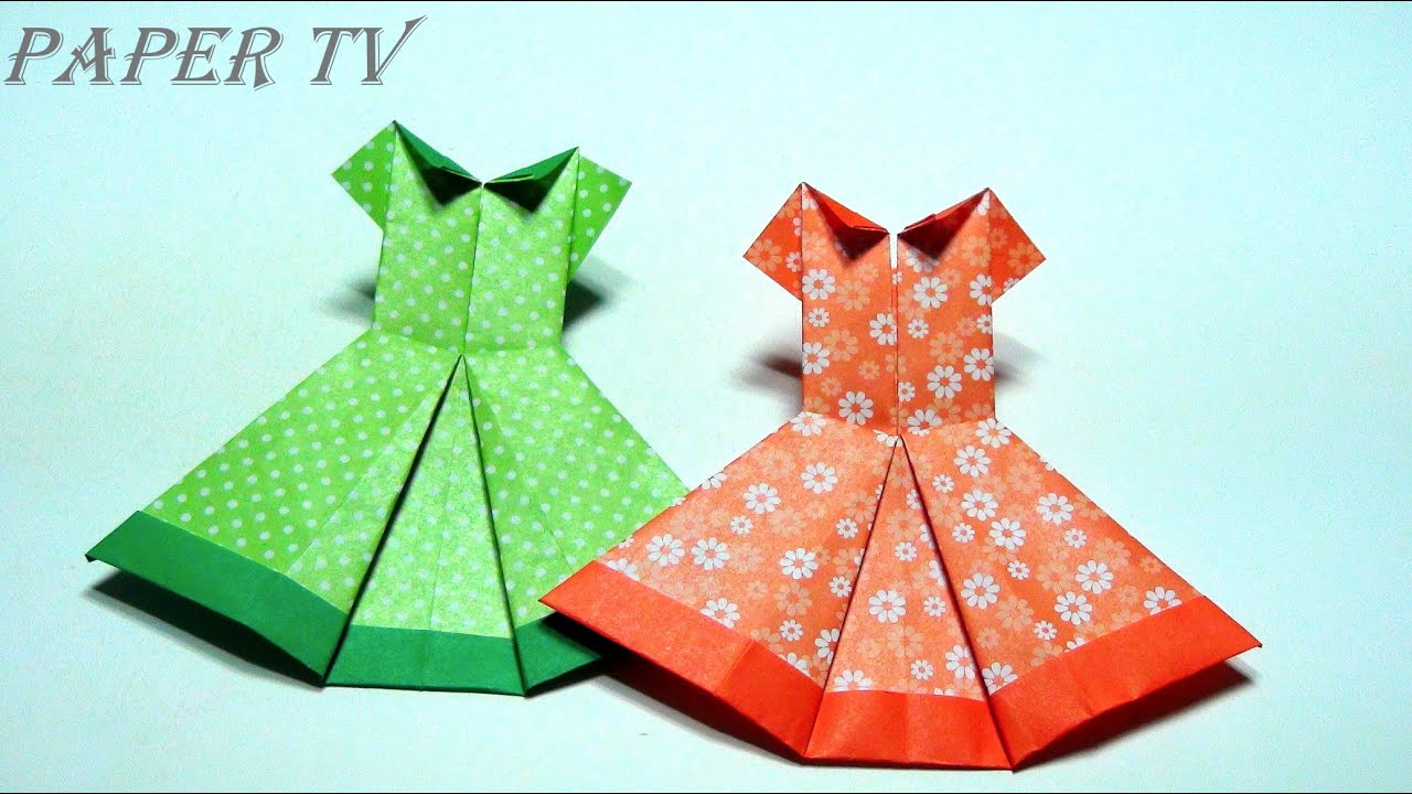 [Paper TV] Origami Dress 종이접기 드레스 折り紙 ドレス como hacer un vestido de papel vestido de papel
