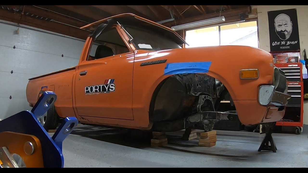 Datsun 620 - SR20 _ 240SX front subframe swap [Part - 1]