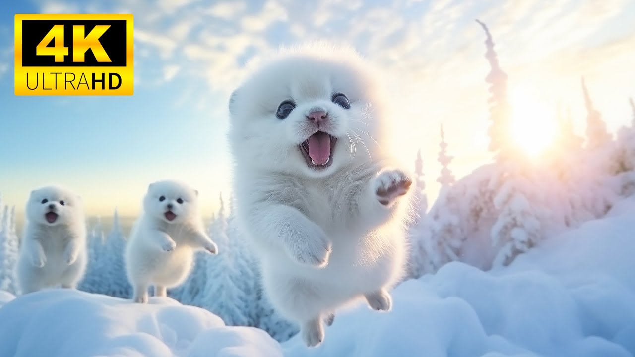 Baby Animals 4K (60FPS) — забавные дикие милые животные под расслабляющую музыку