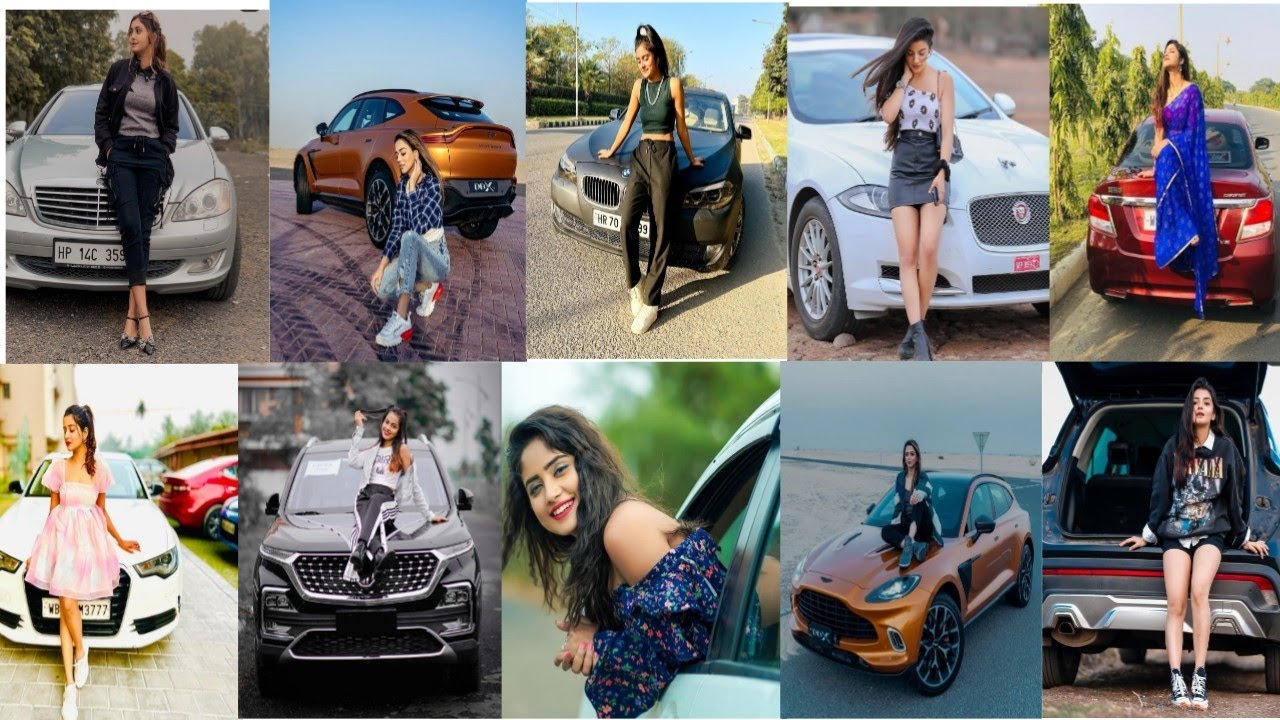 car photo poses for girls//girls stylish car poses//car poses//