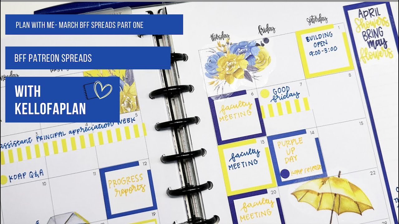 Plan with Me- BFF Spreads- March 2023 Part One