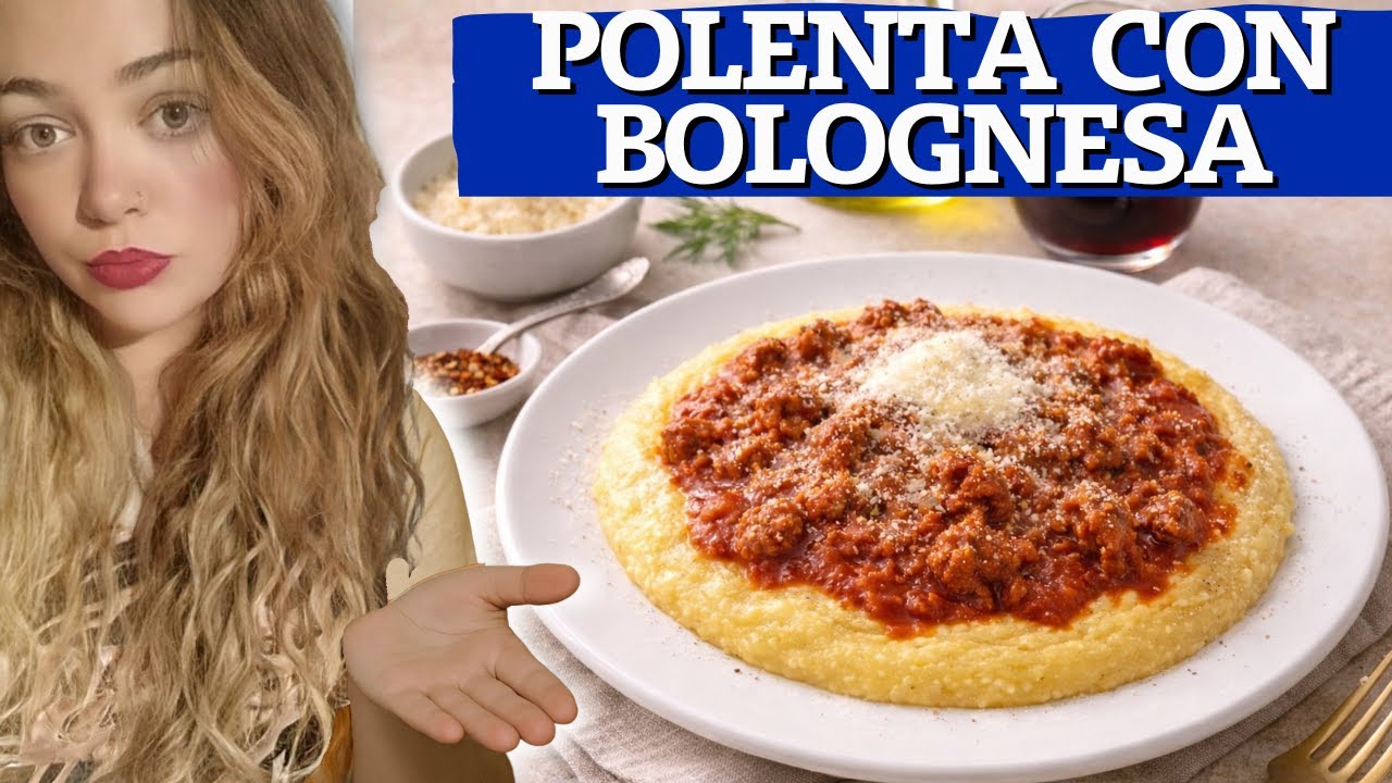 POLENTA SUPER CREMOSA CON SALSA BOLOGNESA🍝  #polenta #receta #canaldecocina #recetasfaciles #bologna