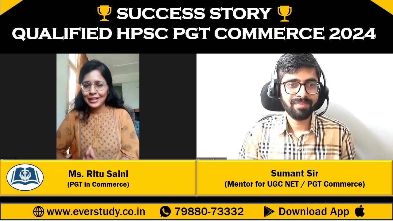 Interview with Ritu Saini | Qualified HPSC PGT Commerce | Strategy, Tips & Interview Experience