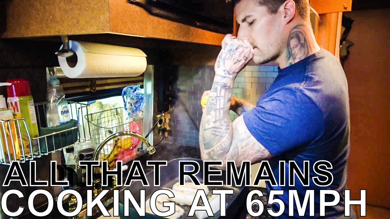 All That Remains Makes Fish w/ Avocado Rice & Spinach - COOKING AT 65MPH Ep. 28