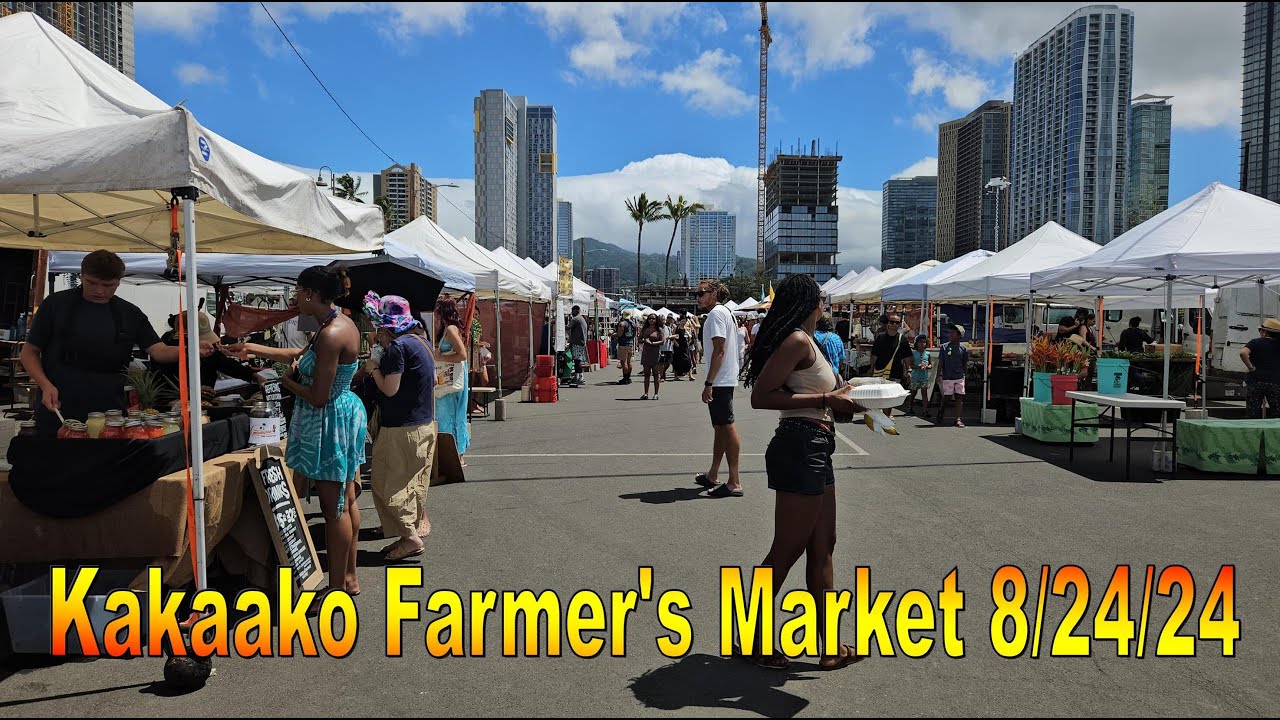 [4K] Kakaako Farmer's Market 8/24/24 in Honolulu, Oahu, Hawaii