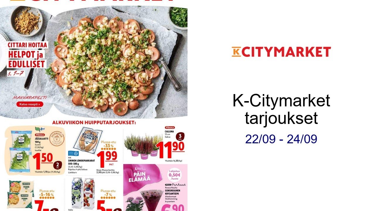 K-Citymarket tarjoukset 22/09 - 24/09