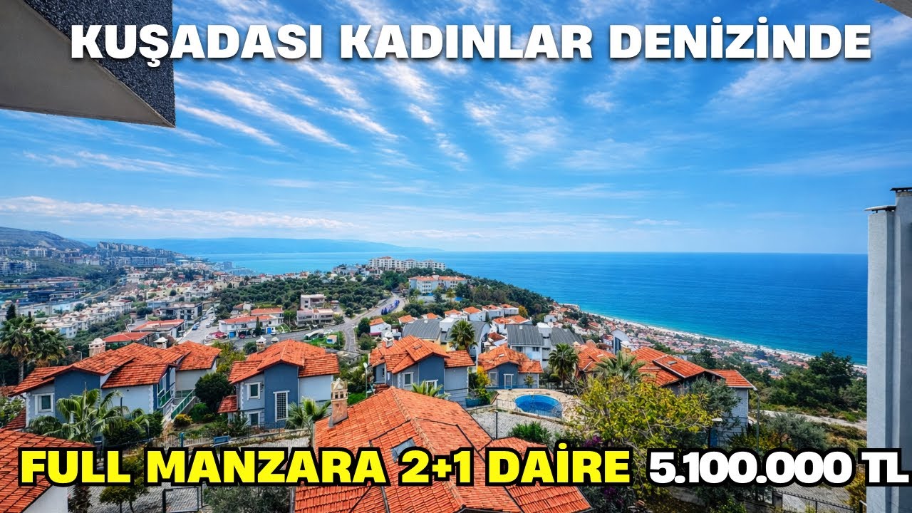 Kuşadası kaçmaz fırsat full manzara asansörlü bina 2+1 Havuzlu sitede daire 