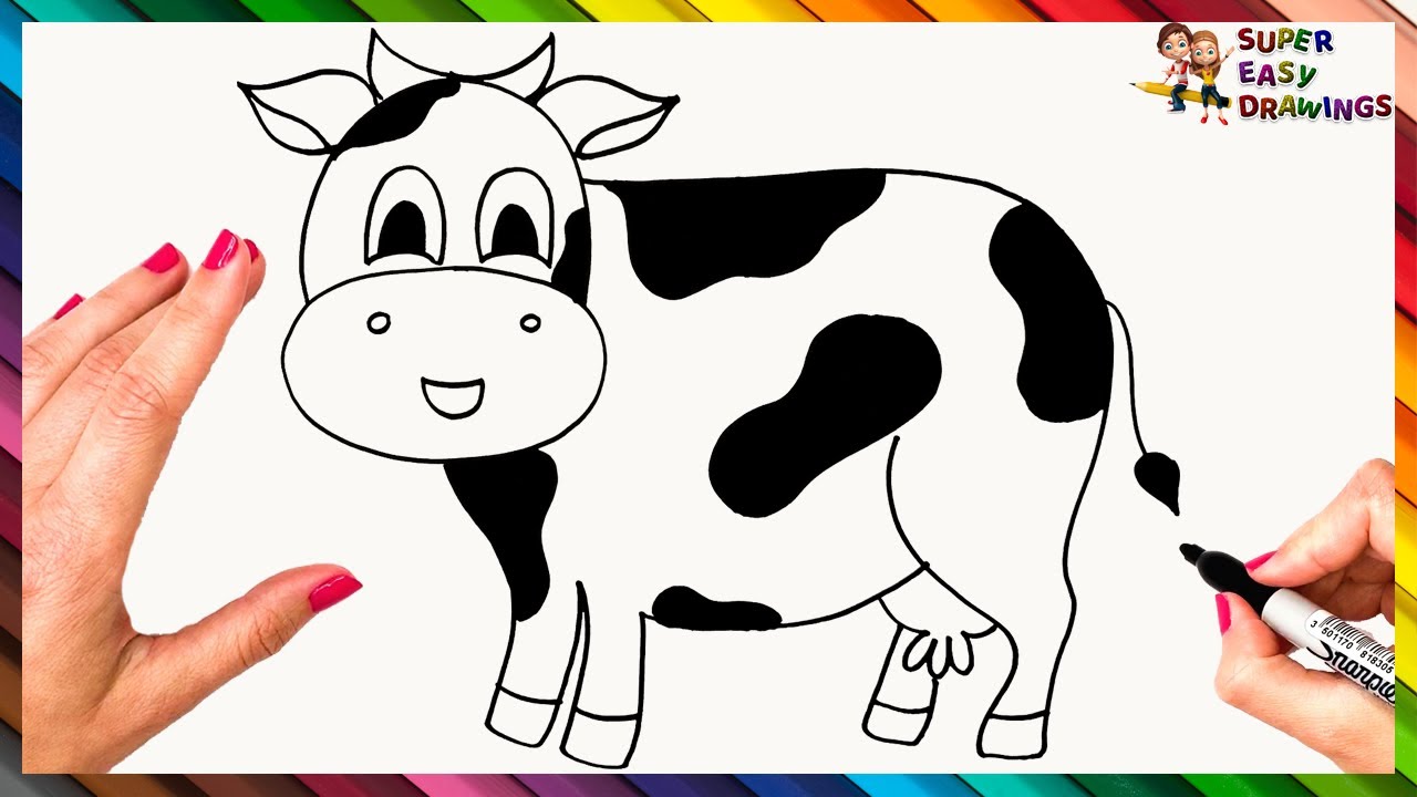 How To Draw A Cow Step By Step 🐮 Cow Drawing Easy