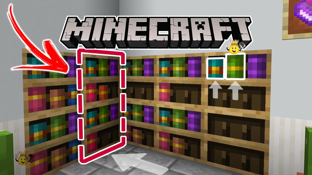 ⭐Como Fazer Passagem Secreta NOVA Estante Livros📘 Minecraft❕ Fácil Fazer📚