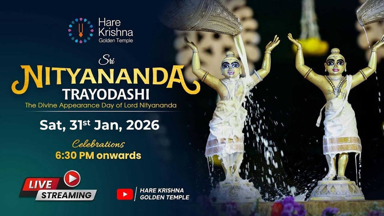 🔴LIVE | Sri Nityananda Trayodashi Celebrations | Experience Divine Mercy |Hare Krishna Golden Temple