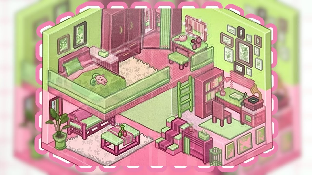 145- DIY Pinkie and Greenie Home 💚🩷 3D Sticker Stress Relief ASMR|Mooni Craft🌙