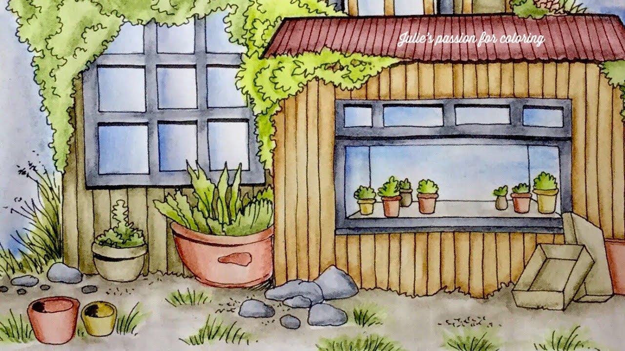 NICE LITTLE TOWN 3 by Tatiana Bogema - Derwent inktense pencils - color along