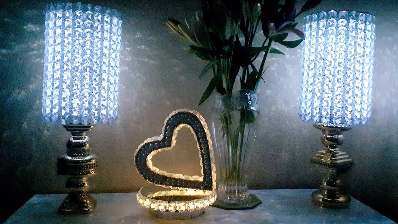 DIY Glam Crystal Table Lamp| Easy and Elegant Home Decor Lighting Ideas| Dollar Tree DIY Lighting