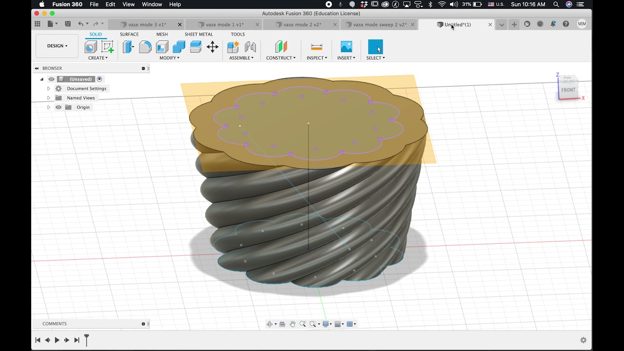 Fusion 360: Vase mode