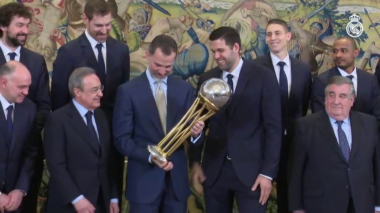 El rey Felipe VI recibió al Real Madrid de baloncesto