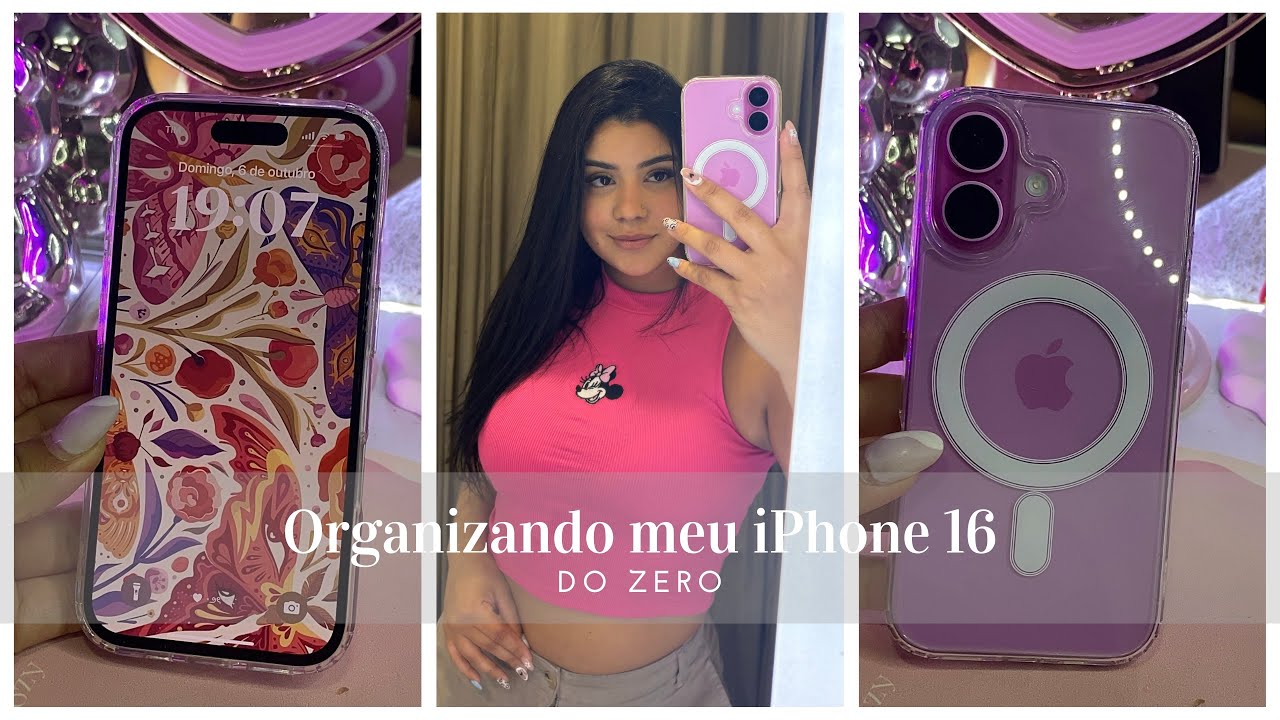 Organizando meu iPhone 16 pink do zero 🎀✨