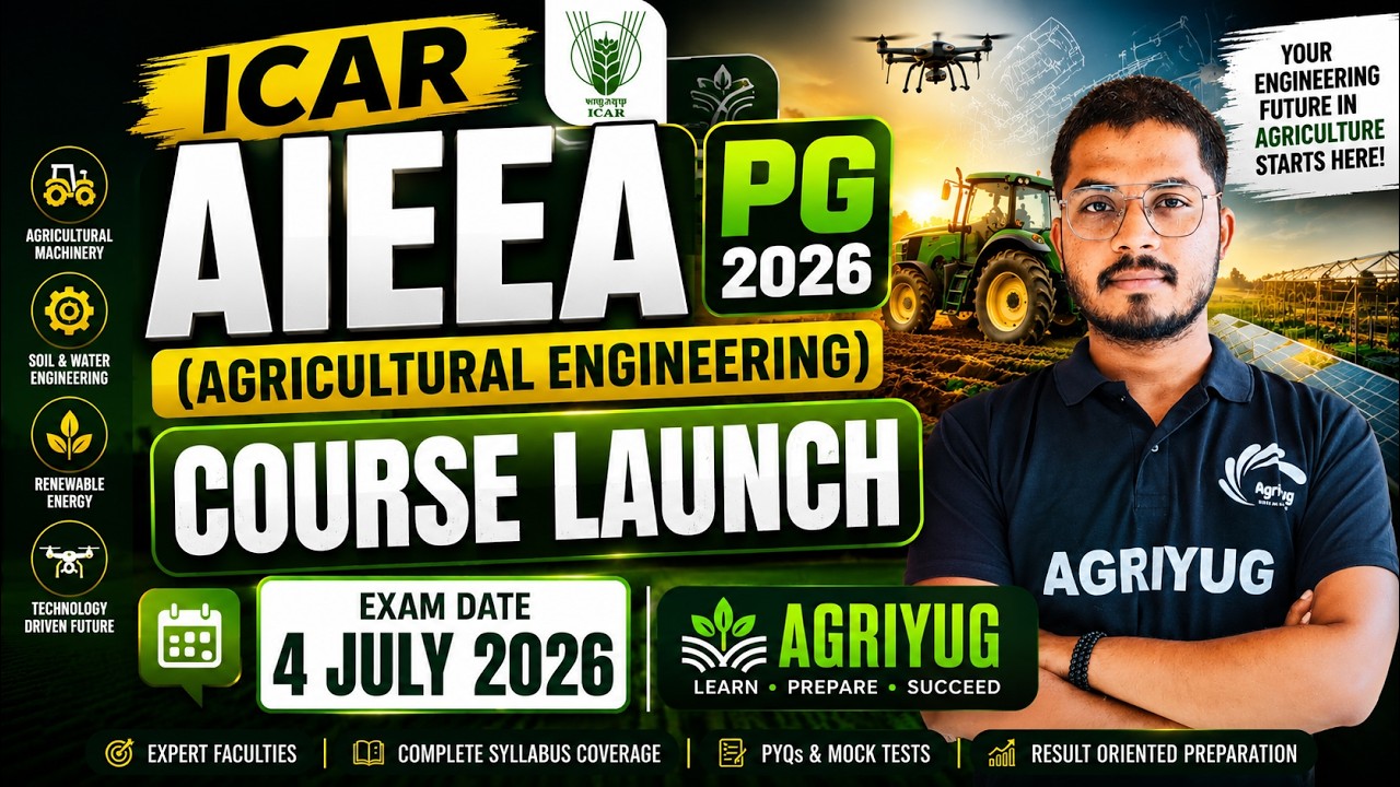 ICAR AIEEA PG 2026 Agricultural Engineering Strategy + Complete Course | AGRIYUG