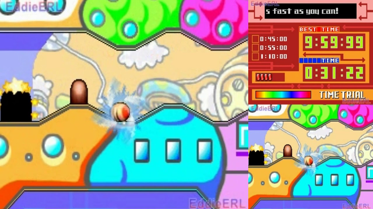 TAP (DS) Kirby Canvas Curse - Rainbow Run & Subgames Level 3 (No Damage)