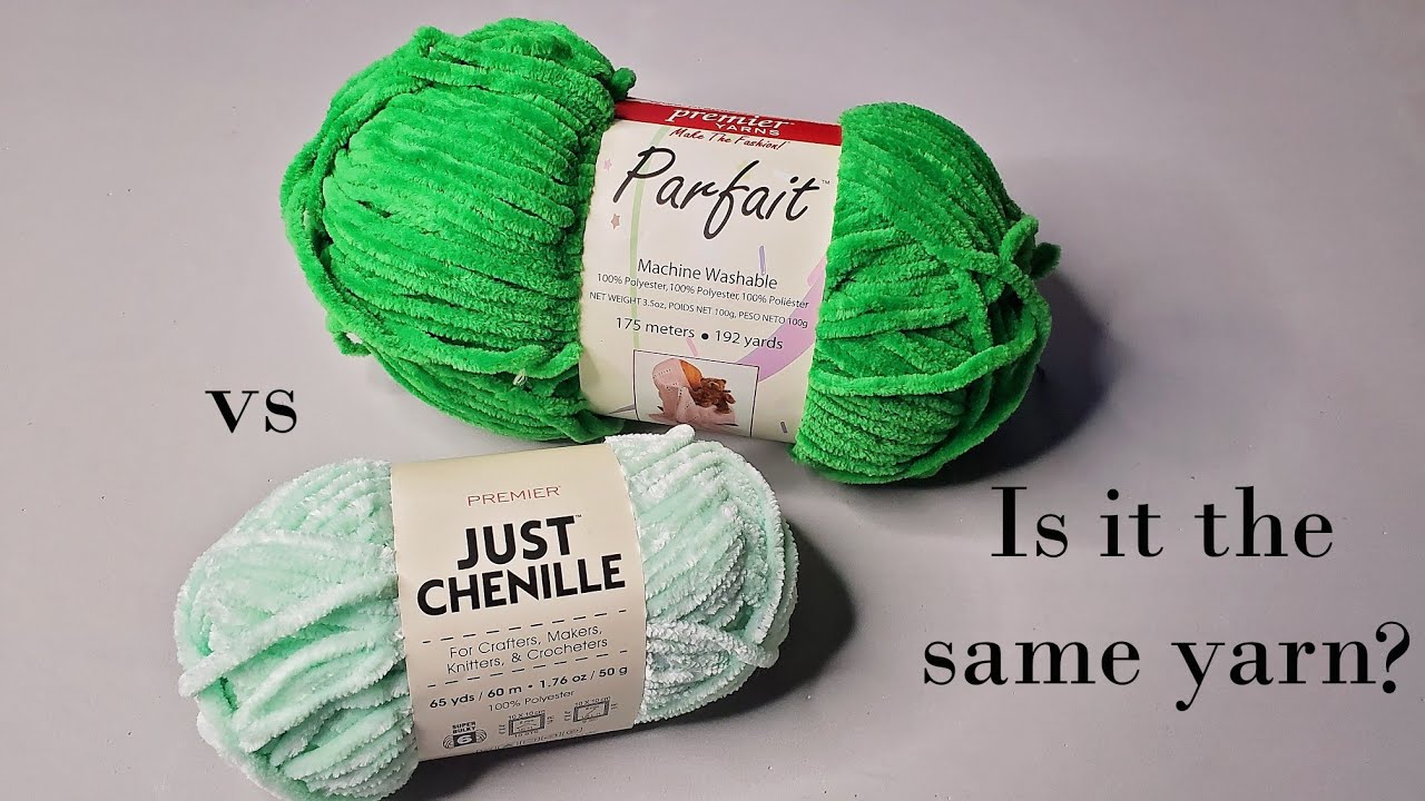 Comparing Chenille Yarn from Premier Yarns. Parfait, and Just Chenille from Dollar tree.