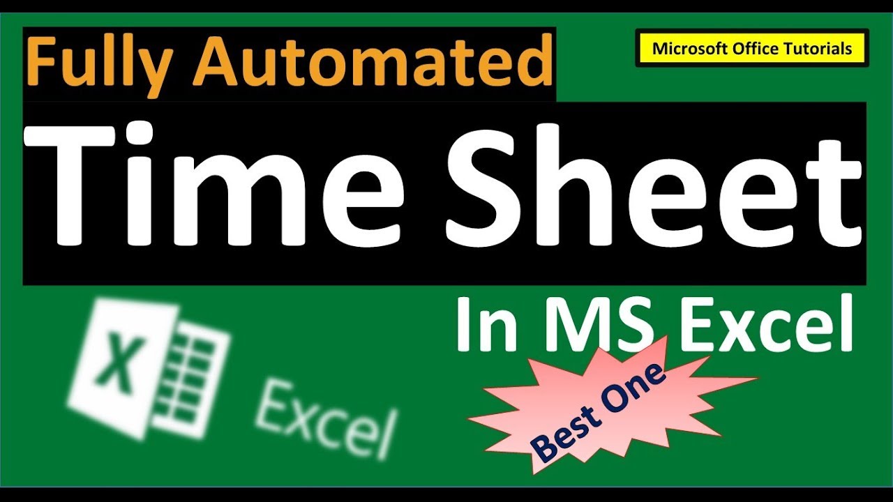 MS Excel - How to prepare Timesheet in Excel (Full Tutorial) - Fully automated and Easy to Manage