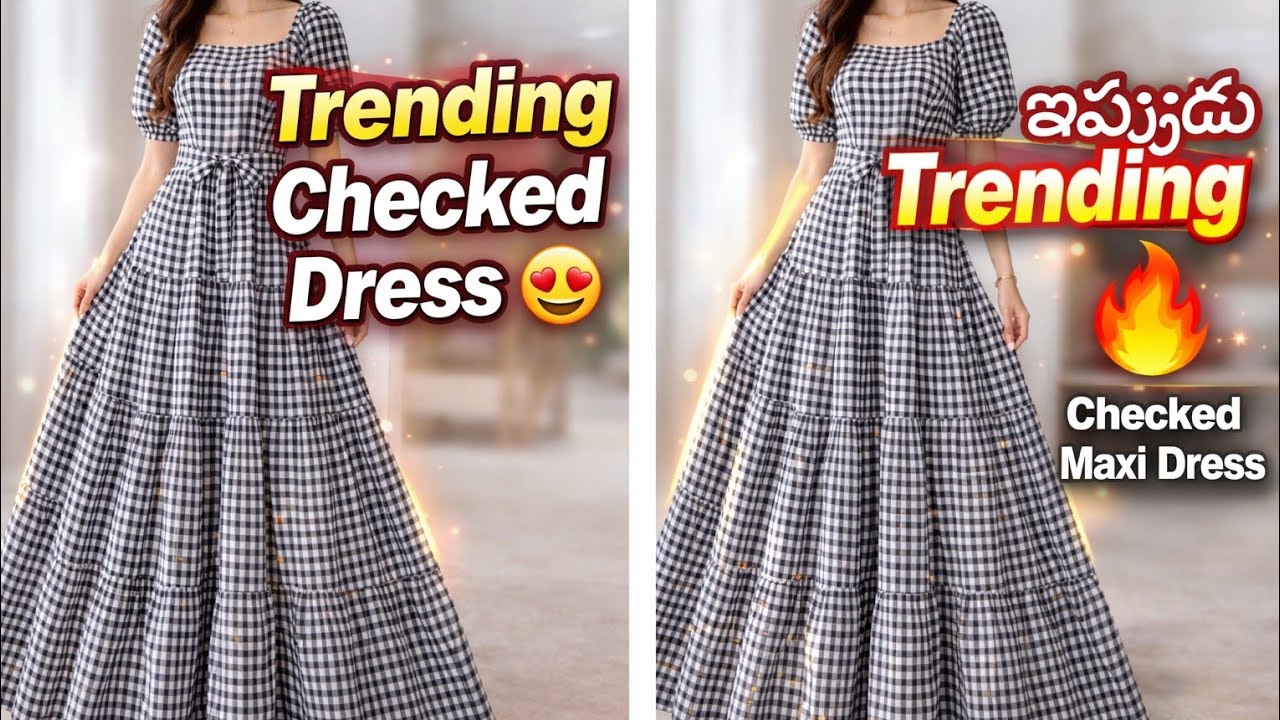 Latest summer checked maxi dresses🖤#fashion#video#latestdesigns#maxidress#diy#summerfashion#dress