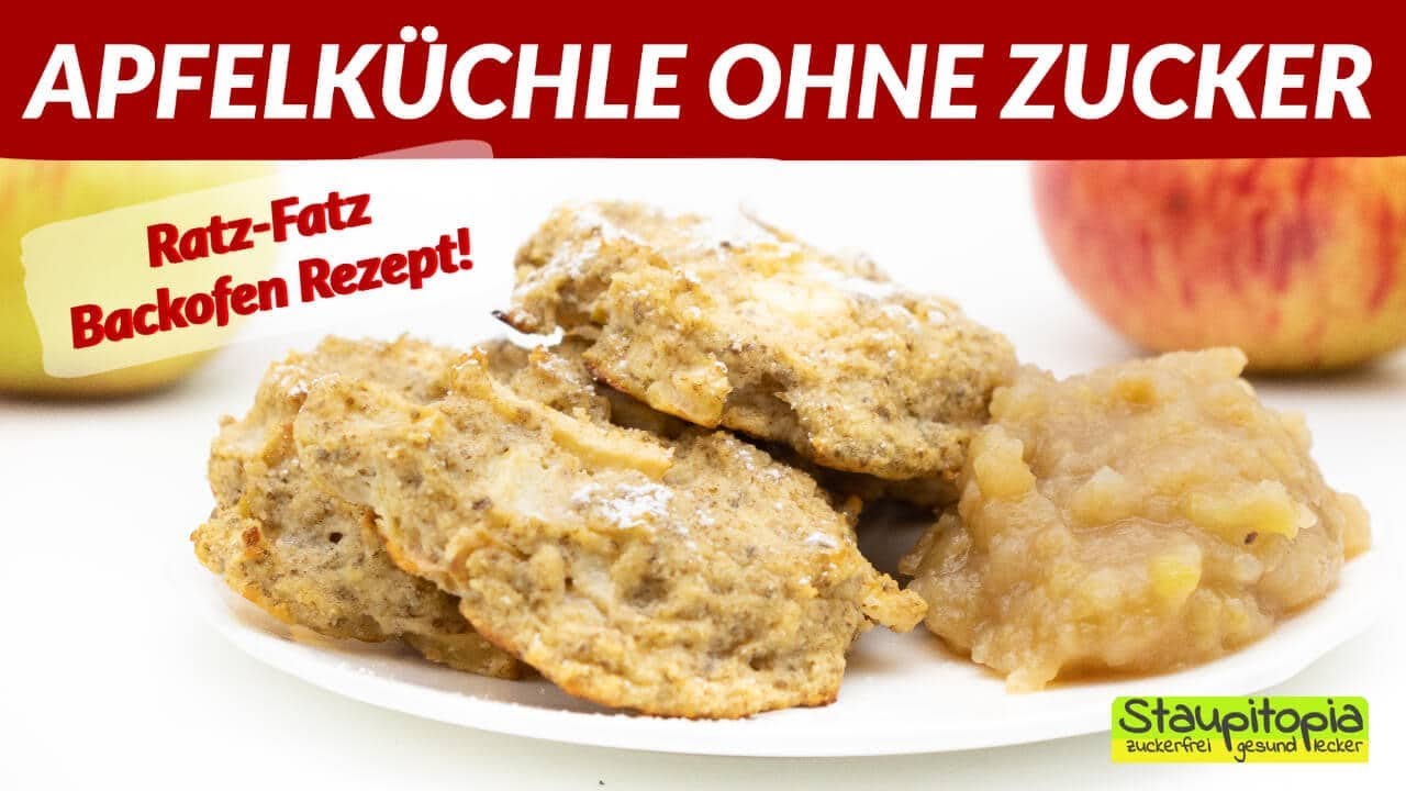 Einfache Apfelk&uuml;chle ohne Zucker im Backofen selber machen